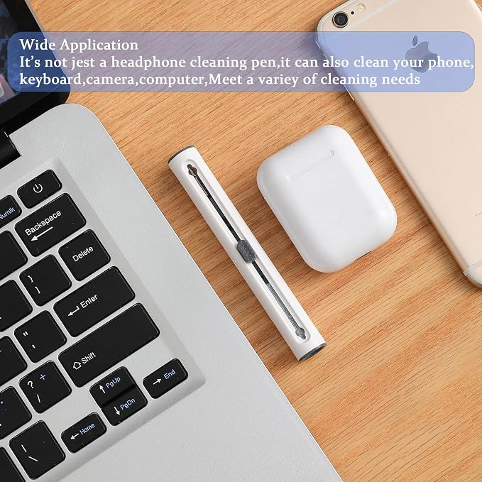 2Pcs Earbud Cleaning kit， Multi-Function Cleaning Pen with Soft Brush Flocking Sponge，Suitable for Bluetooth Headset, Charging Box, Mobile Phone, Earbud - Image 6