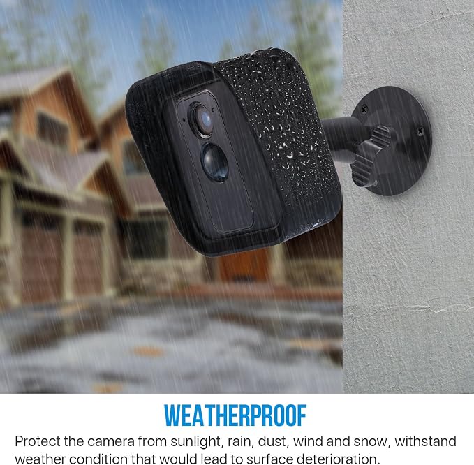 Frienda 360 Degree Adjustable Wall Mount Bracket and Silicone Protective Skin Compatible with Blink Xt Indoor Outdoor Security Camera(1,Black) - Image 2