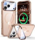 VOFATA [Upgraded Full Camera Protection] for iPhone 17 Pro Max Case with Camera Cover Stand [Fit for MagSafe][10FT Mil-Grade Protection] Transparent Magnetic iPhone 17 Pro Max Phone Case, Clear Gold by VOFATA