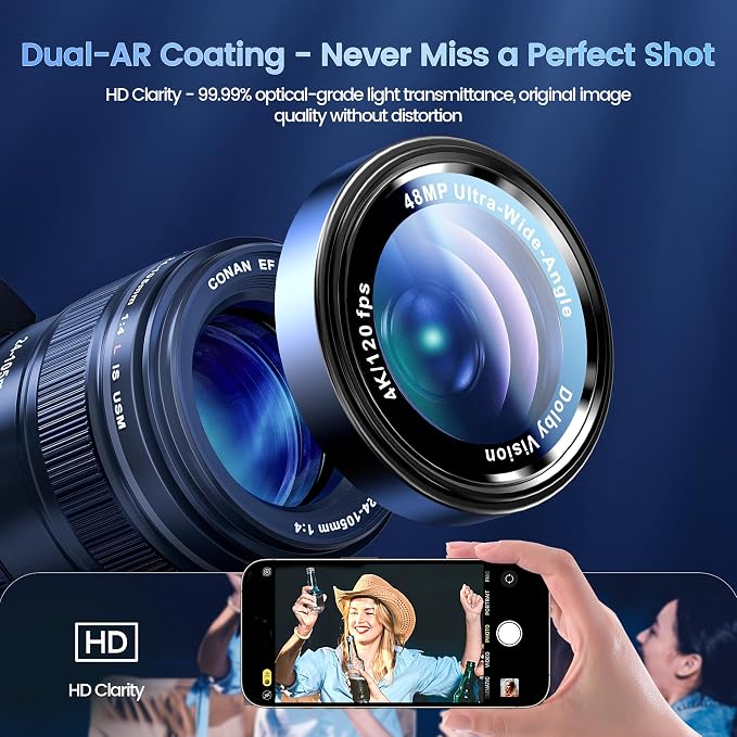 CACOE Camera Lens Protector for iPhone 14/15/16/17 Pro/Pro Max Cover | Anti-Scratch, Drop-Proof, Strong Adhesion, Camera Screen Cover, for iPhone 14-17 Pro/Pro Max, Black - Image 2