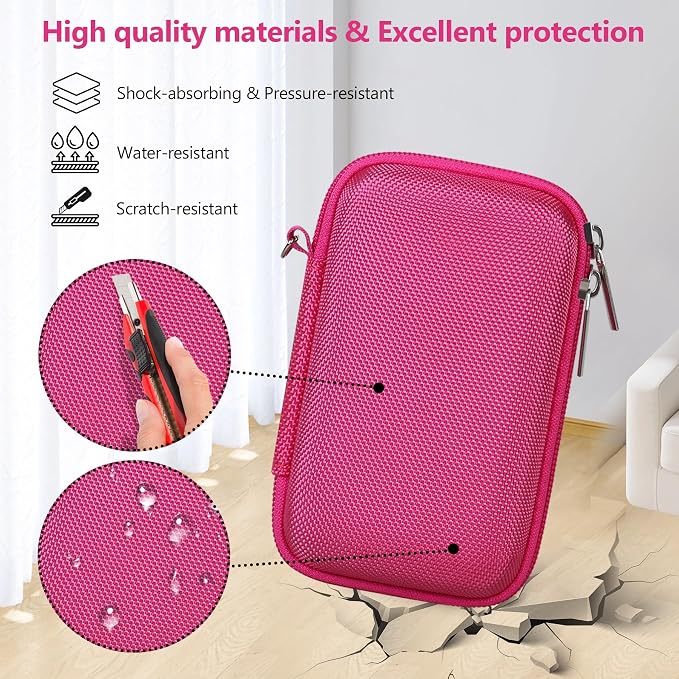 Carrying Case for Canon PowerShot SX740 HS, SX730 HS Camera, Rosered | SX720 HS, SX620 HS, G7 X Mark III, G7 X Mark II Digital Camera, Storage Holder Travel Bag with Mesh Pocket for Battery Pack - Image 5