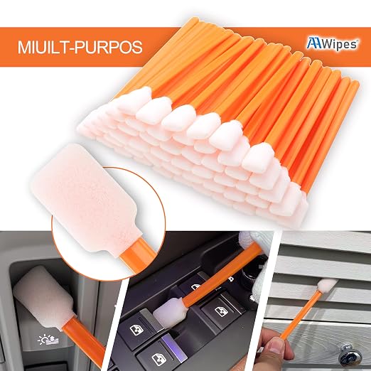 AAwipes Foam Swabs (1000 pcs Large Rectangular Foam Tips, 5.25", Orange) Cleanroom Foam Cleaning Swab for Roland Printers, Inkjet Printer, Air Conditioner, Car Vent, etc (C714C) - Image 3
