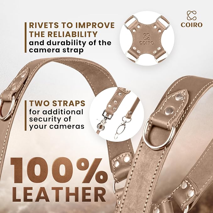 Dual Camera Harness Leather Camera Strap DSLR/SLR, All-Day Comfort - Image 3