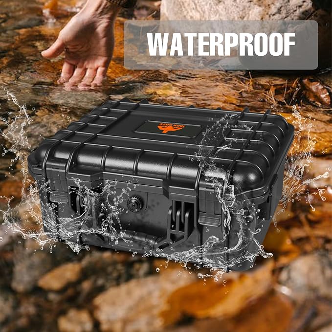 Jack Boss Hard Case, 13.6 x 11.4 x 6 Inch Portable Weather Waterproof Protective Camera Case with Customizable Foam, Fit Use of Drones, Camera, Equipments，Black - Image 4