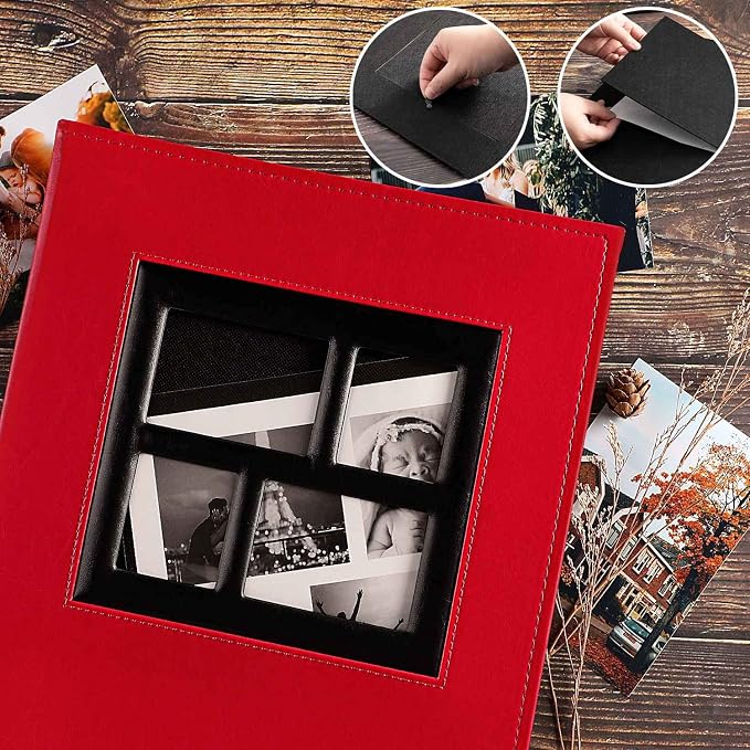 Ywlake Photo Album 4x6 500 Pockets Photos, Extra Large Capacity Family Wedding Picture Albums Holds 500 Horizontal and Vertical Photos Red - Image 4