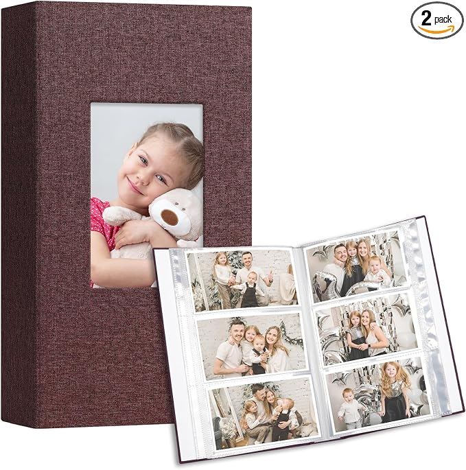 Vienrose 4x6 Photo Album, 2 Pack, 600 Photos, Purple | Linen Cover, Photo Album Book, Baby Memory Book, Wedding Family by Vienrose