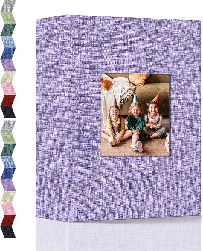 popotop Photo Album 4x6-100 Photos Photo Books with 100 Vertical Pockets,Linen Cover Albums for Family Wedding Anniversary Baby Vacation Pictures by Popotop