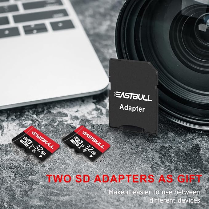 EASTBULL 32GB 10-Pack of Micro SD Card Class 10 UHS-I U1 SDHC SD Cards Pack | 90MB/s Full HD Video Memory Cards 32 G for Surveillance Security Cam, Camera (10 Units, 2 Adapters) - Image 3