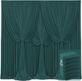 6 Panels Hunter Green Backdrop Curtains for Wedding Party Wrinkle Free Backdrops Curtain Drapes Fabric Decorations Photo Back Drop Cloth for Baby Shower Photography Stage Reception 30ft(W) x 12ft(H) by Tao-GePartyDecorations