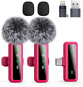 Wireless Lavalier Microphone for iPhone - iPad, Android Phone Computer, Mini Microphone for Live Streaming, Video Recording, Outdoor or Indoor Interviews, YouTube, TikTok, Vlog (Rose red) by Unknown