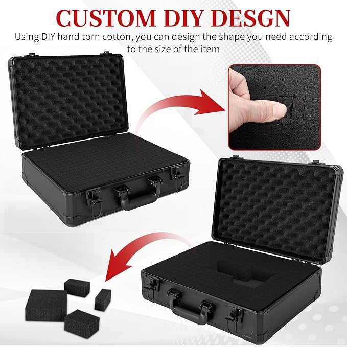Protective Hard Case Shockproof Water-resistant with Customized DIY Foam Insert fit for Camera, Laptops, etc, 17 X 12 X 5-Inch - Image 7