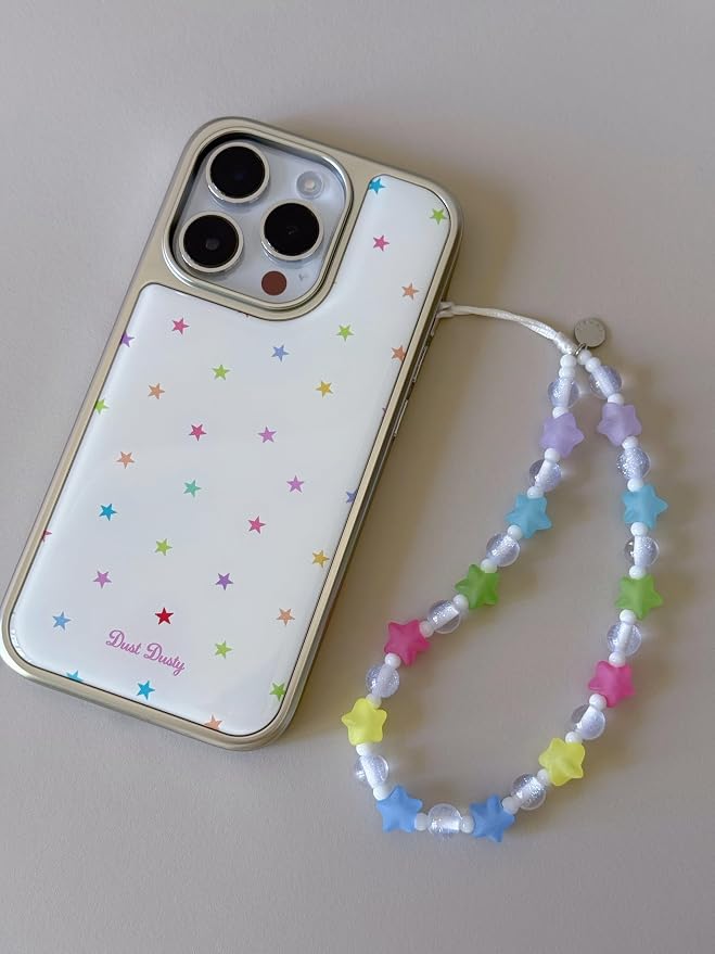 Drawwind Phone Charm Strap Cute Wrist Straps Cell Phone Charm String Y2K Aesthetic Lanyard Wristlet Chain for Case Camera AirPods Bags Keychains (Colorful Stars) - Image 4