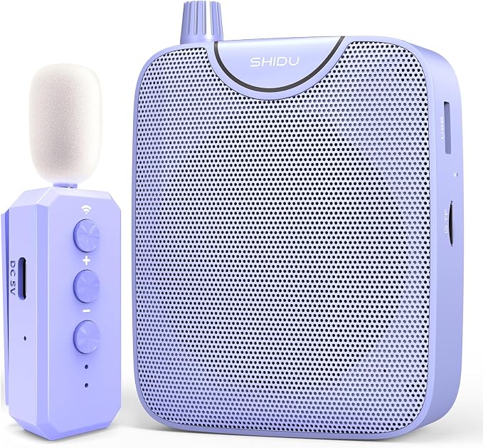 SHIDU 35W Voice Amplifier for Teachers Bluetooth Wireless Lavalier Mic | Portable Microphone and Speaker, Power Voice Amplifier Personal Clip on Microphone System for Tour Guides Fitness Instructors by Home
