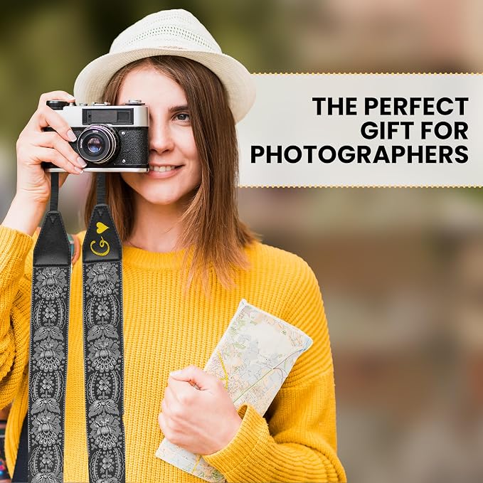 Art Tribute Camera Strap Personalized With Name - Shoulder, Crossbody & Neck Camera Strap for Photographers, Fits All Cameras, Canon Nikon Sony Fujifilm, Padded Strap W/Quick Release & Leather Ends - Image 6