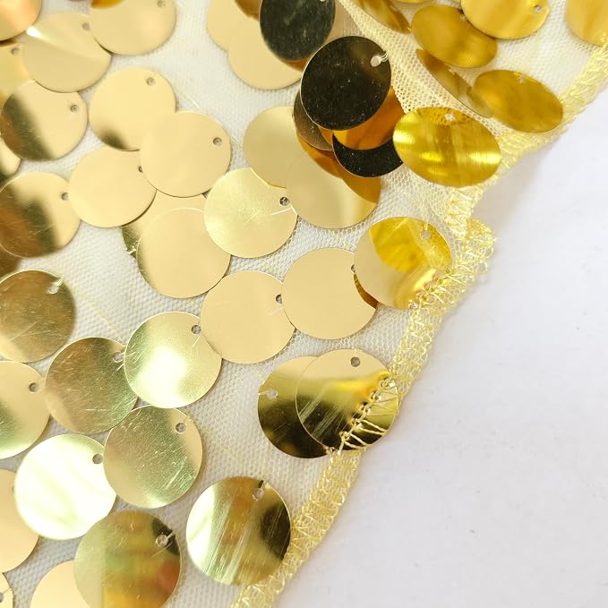 9FTx10FT Gold Sequin Backdrop Large for Party Decor, 1 Panel | Glitter Sparkle, Photography Props for Christmas Party Wedding Birthday Wall Decor - Image 7