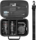 RAIACE Hard Carrying Case Compatible with Canon EOS Rebel T7/ T100/ T6/ R100/ R50/ R5/ R7/ R8, for Sony, for Nikon Camera. Large Capacity Camera Bag for Lens, Cables, Cards and Accessories. - Black by RAIACE