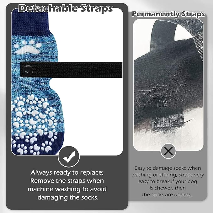 EXPAWLORER Anti Slip Dog Socks to Prevent Licking Paws, Dog Shoes for Hot Pavement, Dog Booties for Small Medium Large Senior Dogs, Traction Control Boots & Paw Protectors for Hardwood Floors - Image 5