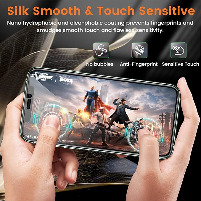 Lesakit 3+3 Pack Privacy Screen Protector for iPhone 11 Pro Max 6.5-Inch with 3 Pack Camera Lens Protector, Anti Spy Tempered Glass Film 9H Hardness Bubble Free Case Friendly - Image 7