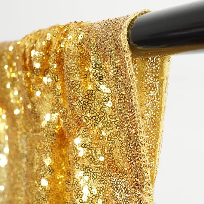 Poise3EHome 8FT x 10FT Sequin Photography Backdrop Curtain for Party Decoration, Golden - Image 4