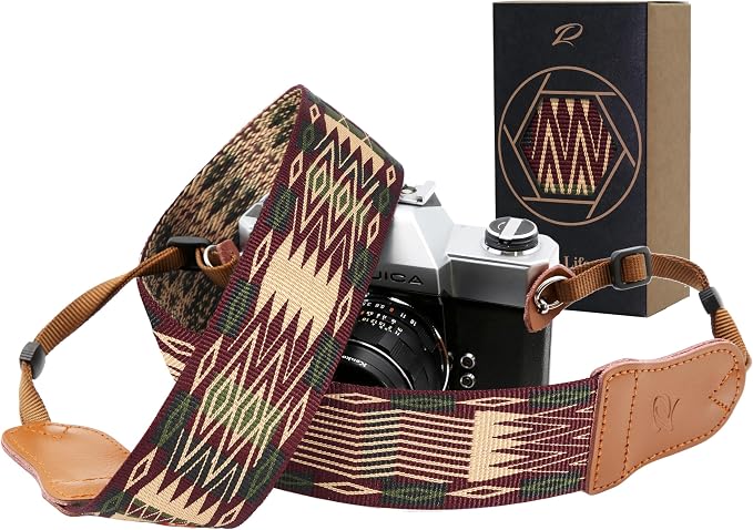Padwa Lifestyle Vintage Camera Strap - 2" Wide Woven Embroidered Floral Pattern Shoulder Neck Camera Straps for Photographers，Great Gift for Men & Women Photographers by PadwaLifestyleCameraStrap