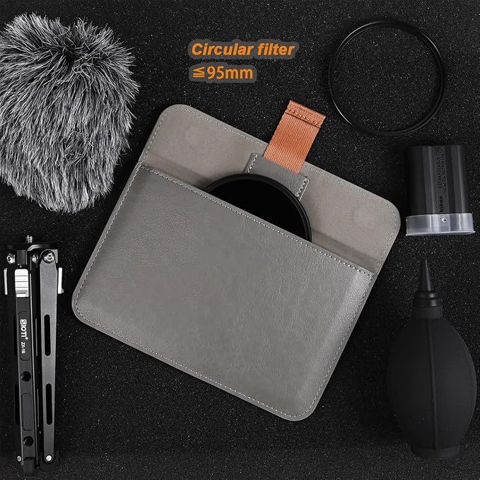 SIOTI Camera 100 * 150mm Square Filter Case, Leather Filter Pouch, Compatible with 100mm*150mm Square ND/GND/Colorful Filter - Image 4