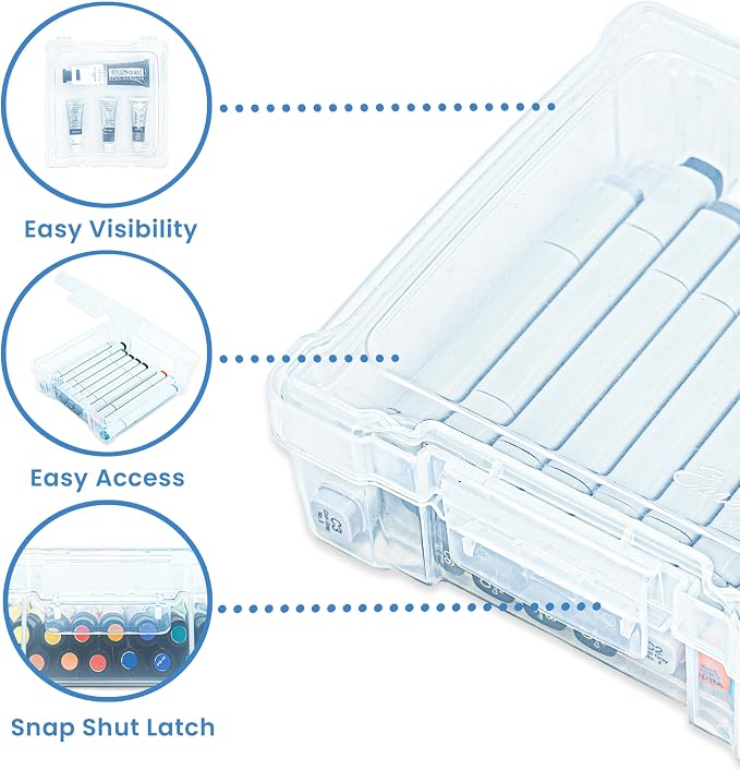 ArtBin 6953AB ClearView 6" x 6" Box Art & Craft Organizer, [1] Plastic Storage Case, Clear | 6.25 x 6.625 x 2.125 Inches, Clear View Lid, Compact Craft Organizer, Stackable, Durable Plastic - Image 7
