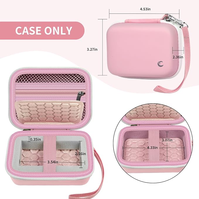 Comecase Digital Camera Case for Kodak PIXPRO FZ55/FZ45/ for CAMKORY, Pink | Hard Case for Lecran/ for VAHOIALD and More, Mesh Pocket&Wrist Strap, Compact for Travel, School and Daily Storage. Case only - Image 5