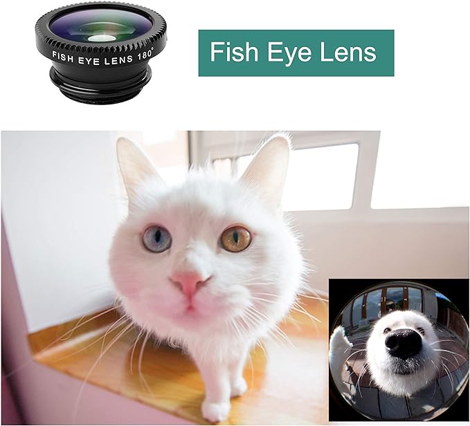 Ailun Phone Lens, 3 in 1 Clip on Fish Eye Lens+Wide Angle+Macro Lens | 180 Degree Fish Eye Lens, 0.65X Wide Angle, 10X Macro Lens, Universal HD Camera Lens kit, For Mobile Phone & Smartphone - Image 5
