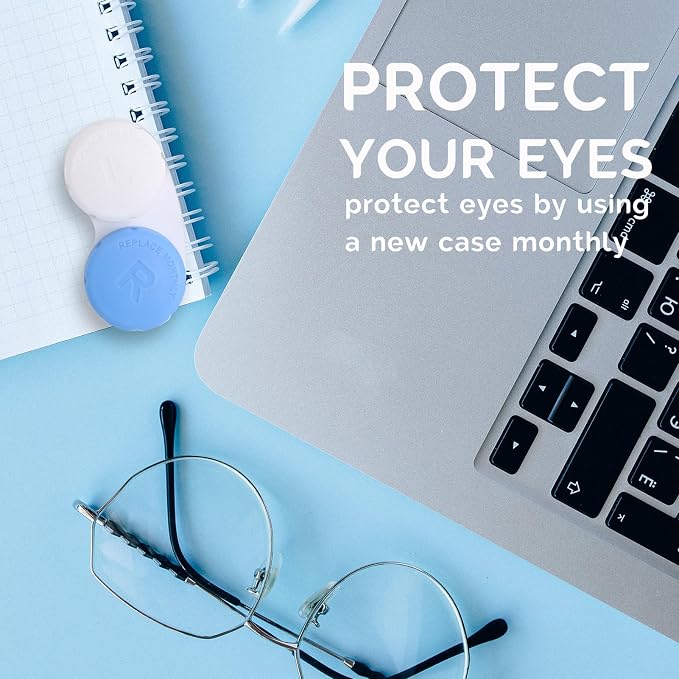 DEWSENSI Contact Lens Case, Empty Contact Lens Cases Box Holder Container for Storage, Travel, Daily Home Use (Blue, 3 Pack) - Image 5