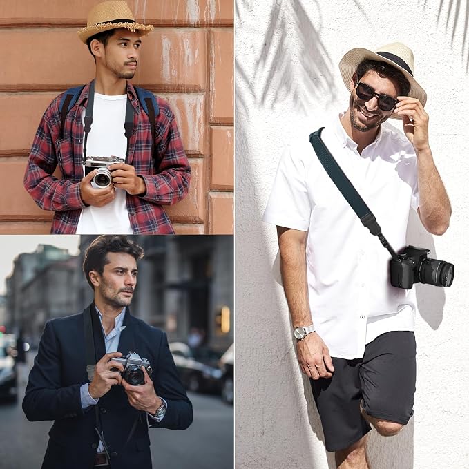 FIEIL Neck Strap Silicone Camera Straps - Padded Camera Strap, 1.5" Wide Adjustable Nylon Shoulder Strap - Compatible with Canon, Nikon, Sony, and More DSLR and Mirrorless Cameras (Royal Bule) - Image 3