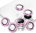 AGVEE 3+3 6 Pack for iPhone 17 Camera Lens Protector Cover | Individual Bling Diamond & Bling Glitter Sparkle Cute Gem Metal Ring, 9H Tempered HD Glass by AGVEE