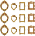 Miniature Dollhouse Mirror & Picture Frames Set 12 PCS Vintage Gold Resin Mini Frames with Carved Details for Wall Hanging Desktop Display Jewelry Showcase DIY Crafts 1/12 Scale Dollhouse Décor by Unknown