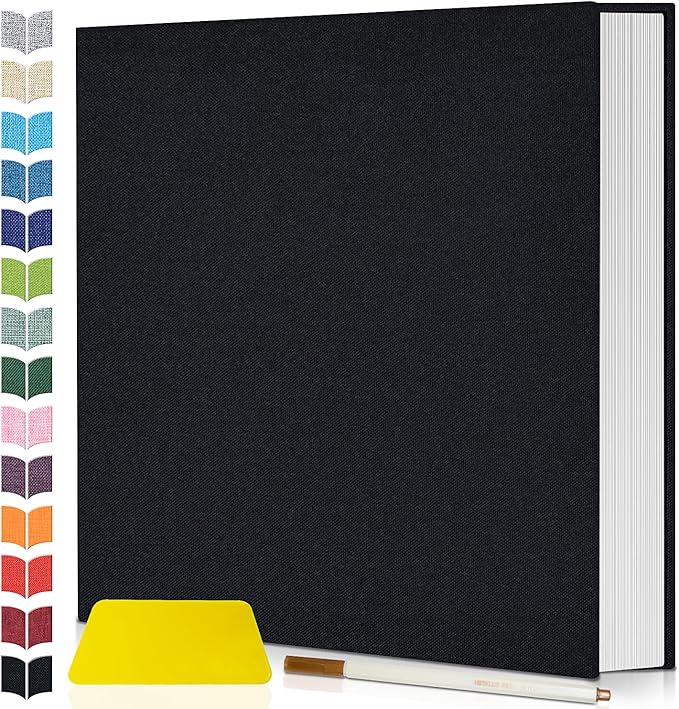 Artfeel Photo Album Self Adhesive Scrapbook,60 Pages Large Photo Book for 4x6,5x7,8x10 Pictures,DIY Album for Baby Wedding Family Travel Birthday,with Metallic Pen and Scraper by Artfeel