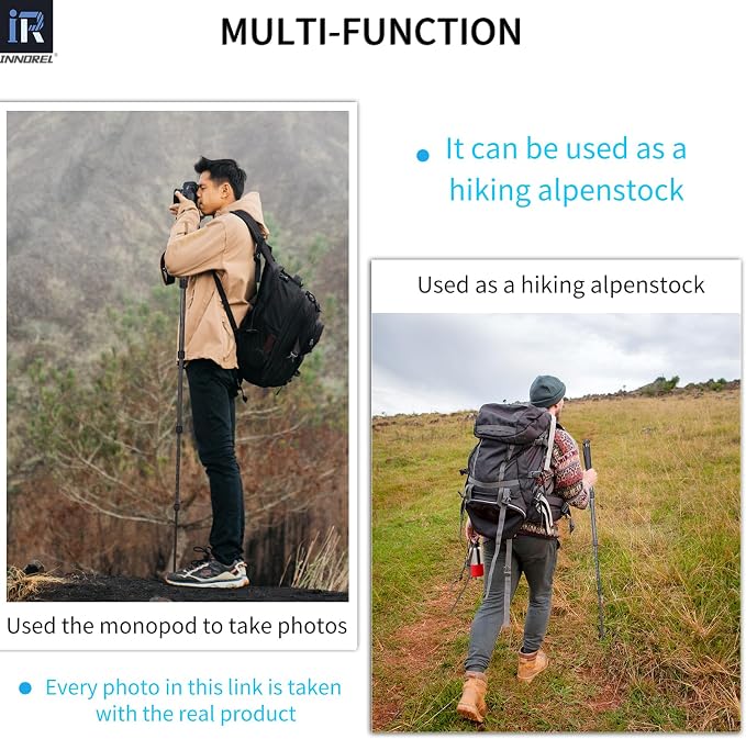 Carbon Fiber Camera Monopod INNOREL RM255C Professional Portable Compact Lightweight Travel 5-Section Monopod for Canon Nikon Sony DSLR Camera Video Camcorder DV Photography Bracket Load 15lbs/7kg - Image 6
