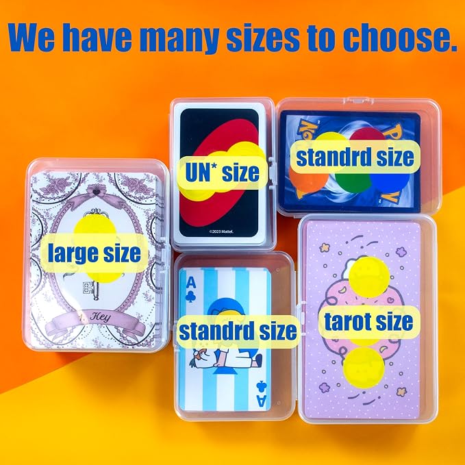 JINUPHION 4 Pcs Playing Card Case, Works for 112 Standard UN* Cards And Other Same Or Smaller Size Very Well, Plastic Clear Card Deck Box Storage,4 1/2" ×3 1/4" ×1 1/8" (NO Cards) - Image 7