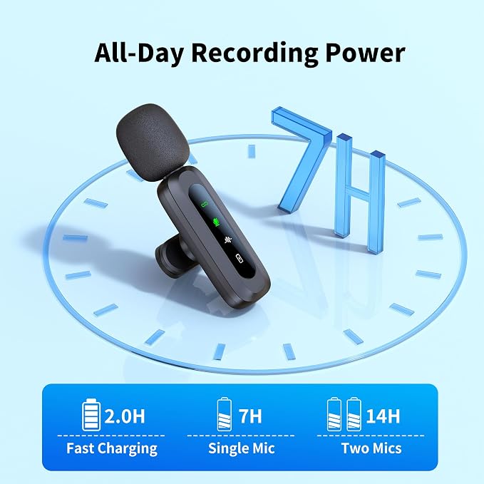 Wireless Mini Microphone for iPhone 15/16/17, iPad, Android, Wireless Lavalier Microphone with Noise Reduction, Portable USB C Lapel Mic for Video Recording, Vlog, Tiktok, YouTube - Image 3