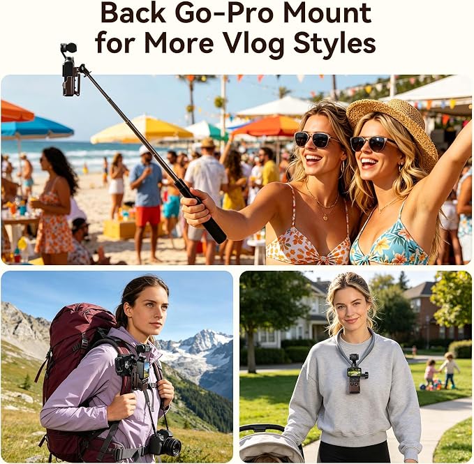 AMAZEAR Magnetic Mount Stand Compatible with DJI Osmo Pocket 4P/4/3/Xtra Muse, Pocket4 Accessories Adapter Clamp Magnet Suction Case Holder on Desktop/Vertical Surface, 180° Adjustable Handle, Brown - Image 5