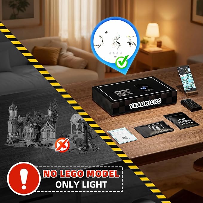YEABRICKS LED Light for Lego-10316 Lord of the Rings THE Lord of THE Rings: Rivendell Building Blocks Model (Lego Set NOT Included) | Beginner Friendly, Easy Installation, Home Display Decor, Great Gift Idea, Fits Lego 10316 (Model Not Included) - Image 8