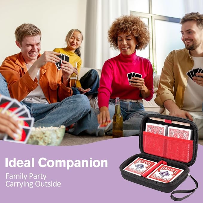 ProCase Hard Playing Card Game Carrying Case, Holds 300+ Cards -Black | Travel Storage Box, Compatible with UNO, Five Crowns, SKYJO, PlayMonster and More Card Games, Case Only - Image 7