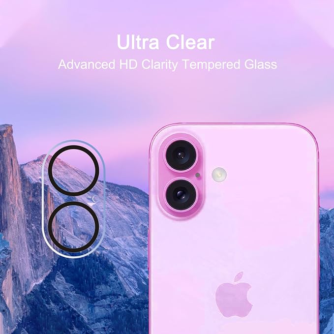Ailun 3 Pack Camera Lens Protector for iPhone 16 & iPhone 16 Plus | Tempered Glass, Anti-Scratch, Case Friendly, Does not Affect Night Shots - Image 3