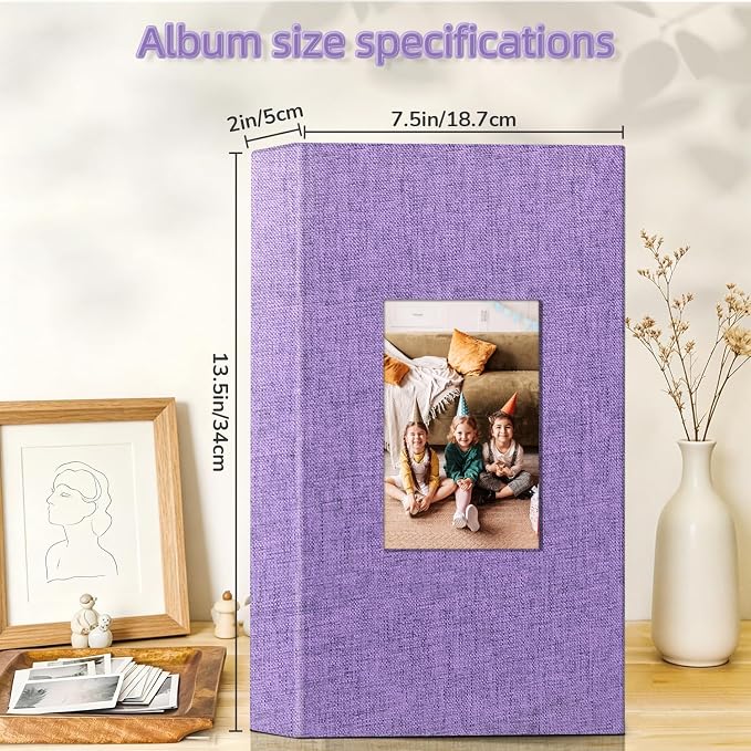 popotop Photo Album 4x6-300 Photos Linen Cover Photo Books with 300 Horizontal Pockets,Slip-in Picture Albums for Family Wedding Anniversary Baby Vacation Pictures - Image 4