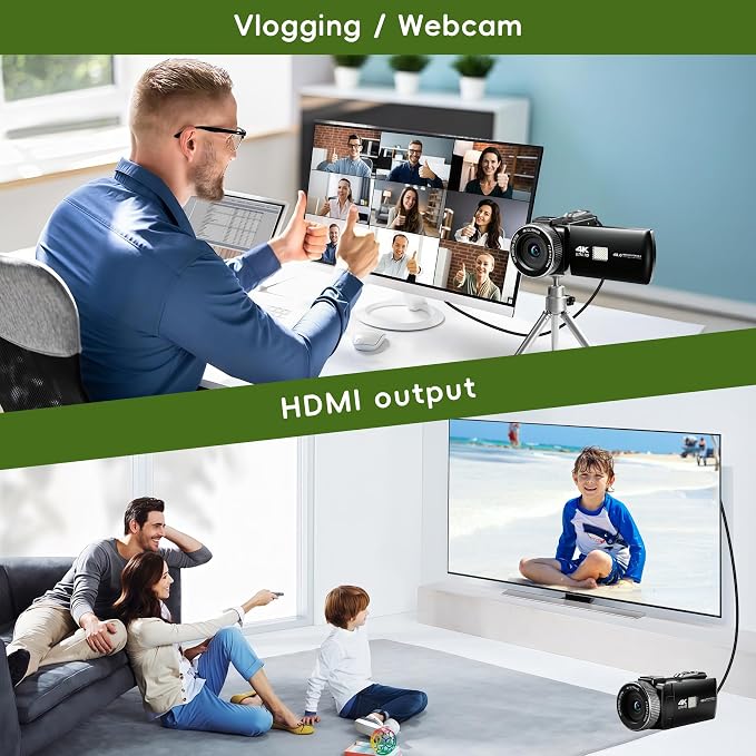 4K Ultra HD Camcorder, Video Camera with Auto/Manual/Fixed Focus, Wireless Lavalier Microphone, Tripod & Remote Control, 3 Inch Touchscreen Vlog Camera for YouTube, Travel & Family Recording - Image 7
