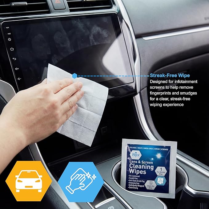 MED PRIDE Lens and Screen Cleaning Wipes for Eyeglasses, Touch Screens, Cameras, Anti-Fog, Scratch-, Anti-Static (100 100 Count (Pack of 1)) - Image 4