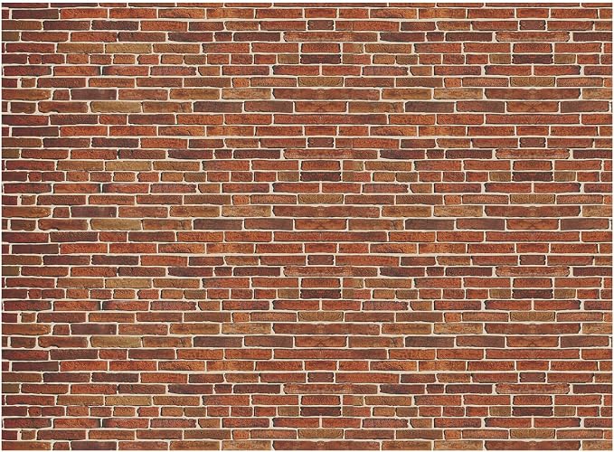 10x 8ft Dark Red Brick Wall Backdrop Fabric Photo Background | Large Polyester Brick Backdrop Cover for Photoshoot Home Fireplace Decoration, Newborn Birthday Party Decor by VitalCozy