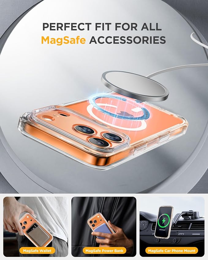 Miracase for iPhone 17 Pro Max Case with Privacy Screen Protector, Clear | Compatible with MagSafe, 360° Full Body Protection, Full Camera Protection, Military-Grade Shockproof Phone Case 6.9" - Image 6