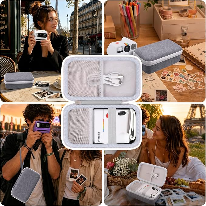 khanka Travel Case for Polaroid Go Generation 3 (6660/9191) Mini Instant Camera/Polaroid Go Generation 2 (6282),Case Only（Grey） - Image 7