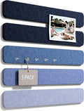 Fluxynara 13" x 2" Felt Wall Panels, Denim Mist | 5-Pack Includes 35 Push Pins and Adhesive Tabs for Photos, Notes and Decor in Bedroom Doors, Home Office or Studios by FLUXYNARA