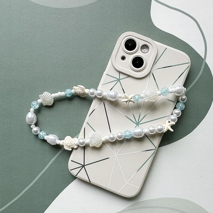 Cute Beaded Camera Wrist Strap for Phone, Digital Camera Charm Lanyard, Pearl Beaded Chain for Bag Keychain Gift - Image 4
