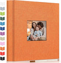 Artfeel Photo Album Self Adhesive Scrapbook Album for 3x5 4x6 5x7 8x10 Pictures,60 Pages Linen Cover with Display Window DIY Photo Book,Ideal Gifts for Family Travel Wedding Baby by Artfeel