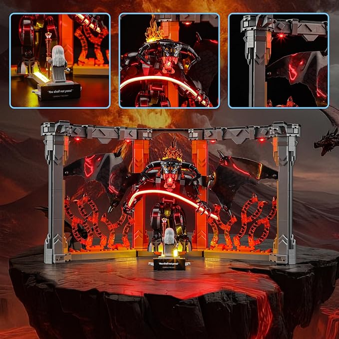 YEABRICKS LED Light Kit for Lego LOTR Balrog Book Nook 10367 | Beginner-Friendly DIY LED Light Kit for Lego 10367, Ideal Home Decor & Birthday Gift for Fans (Model Not Included) - Image 3